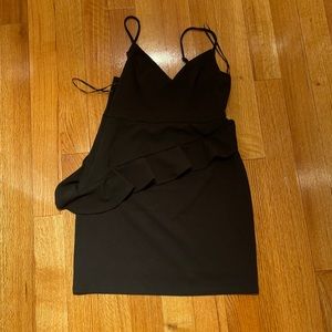 LULUS Black Peplum Style Dress